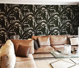 96240-1 Brass Gold Black Banana Leaf Palm Leaves Wallpaper - wallcoveringsmart