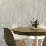 Z1730 Stria lines Gray gold metallic yellow rustic wood textured Wallpaper